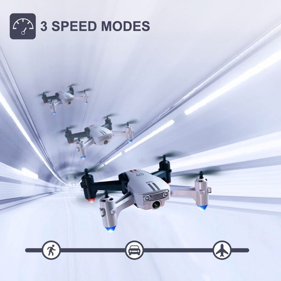 V15-1080P Wifi FPV Drone with 1080P HD Camera, Headless Mode/3D Flips, RC Quadco
